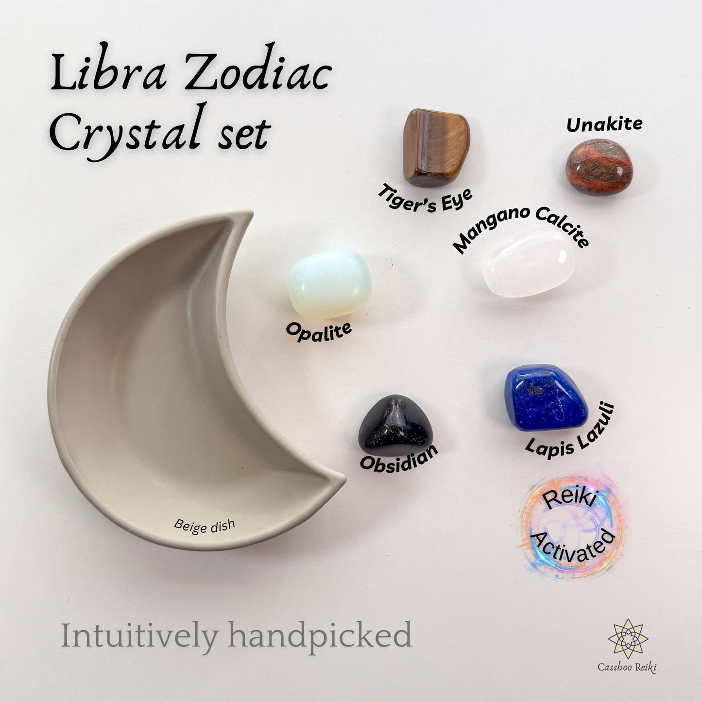 6-Crystal Set for Libra Zodiac | September-October Birthday Gift | Zodiac Birthday Gift