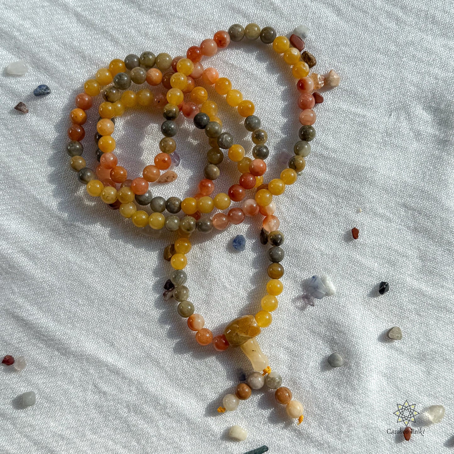 Jadeite Prayer Beads Necklace & Wrist Mala. Elastic