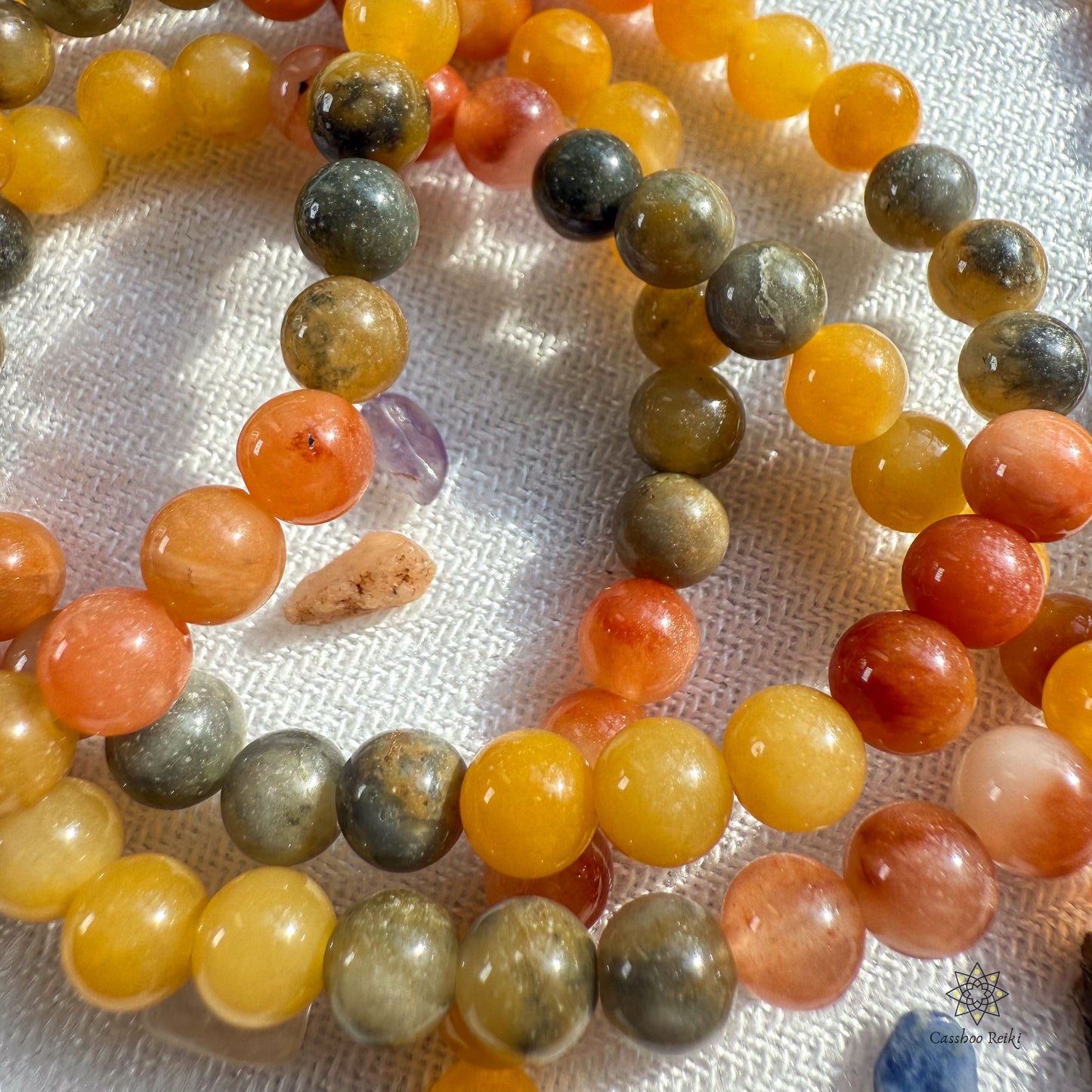 Jadeite Prayer Beads Necklace & Wrist Mala. Elastic