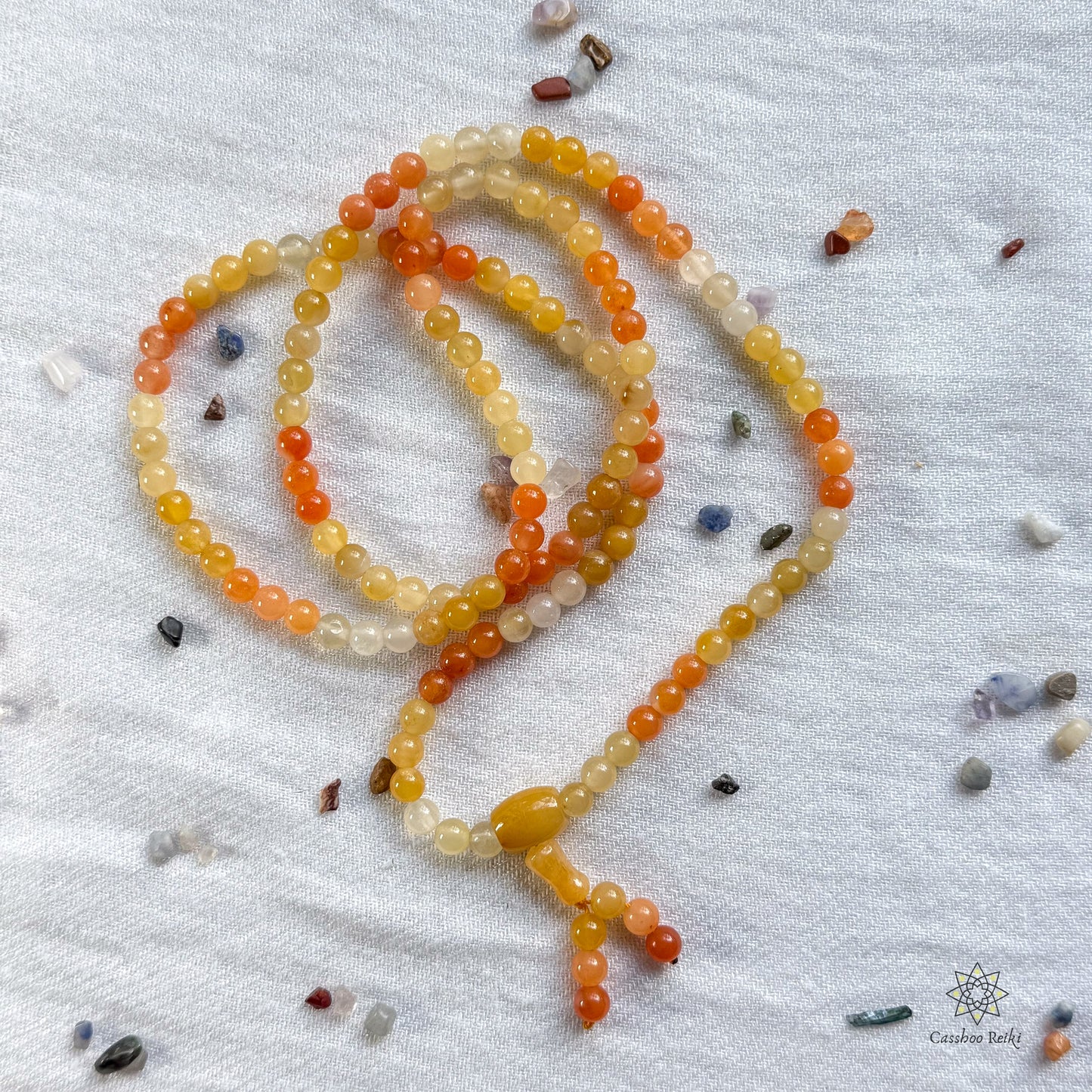 Jadeite Prayer Beads Necklace & Wrist Mala. Elastic