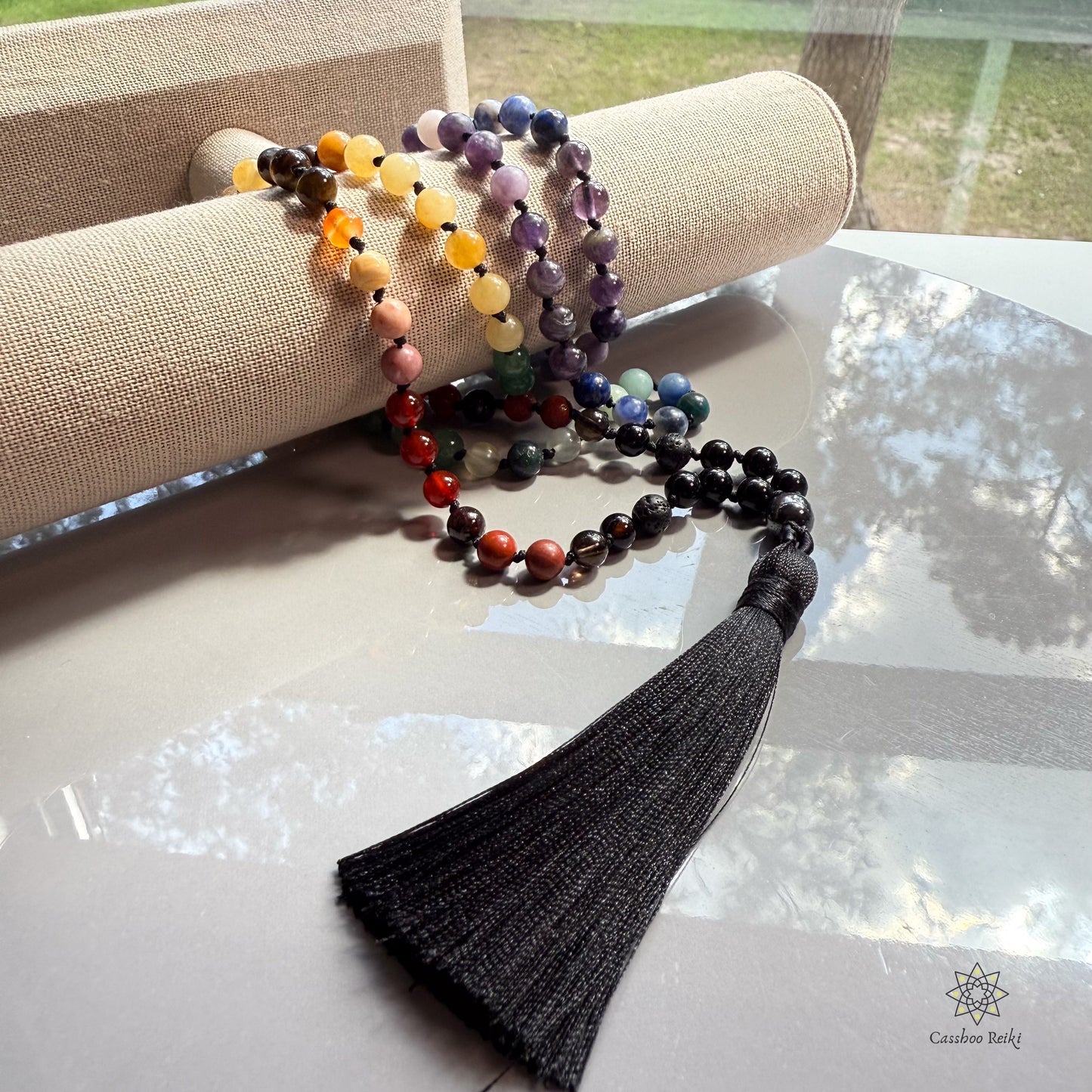 Hand Knotted 108 Chakra Prayer Beads Necklace