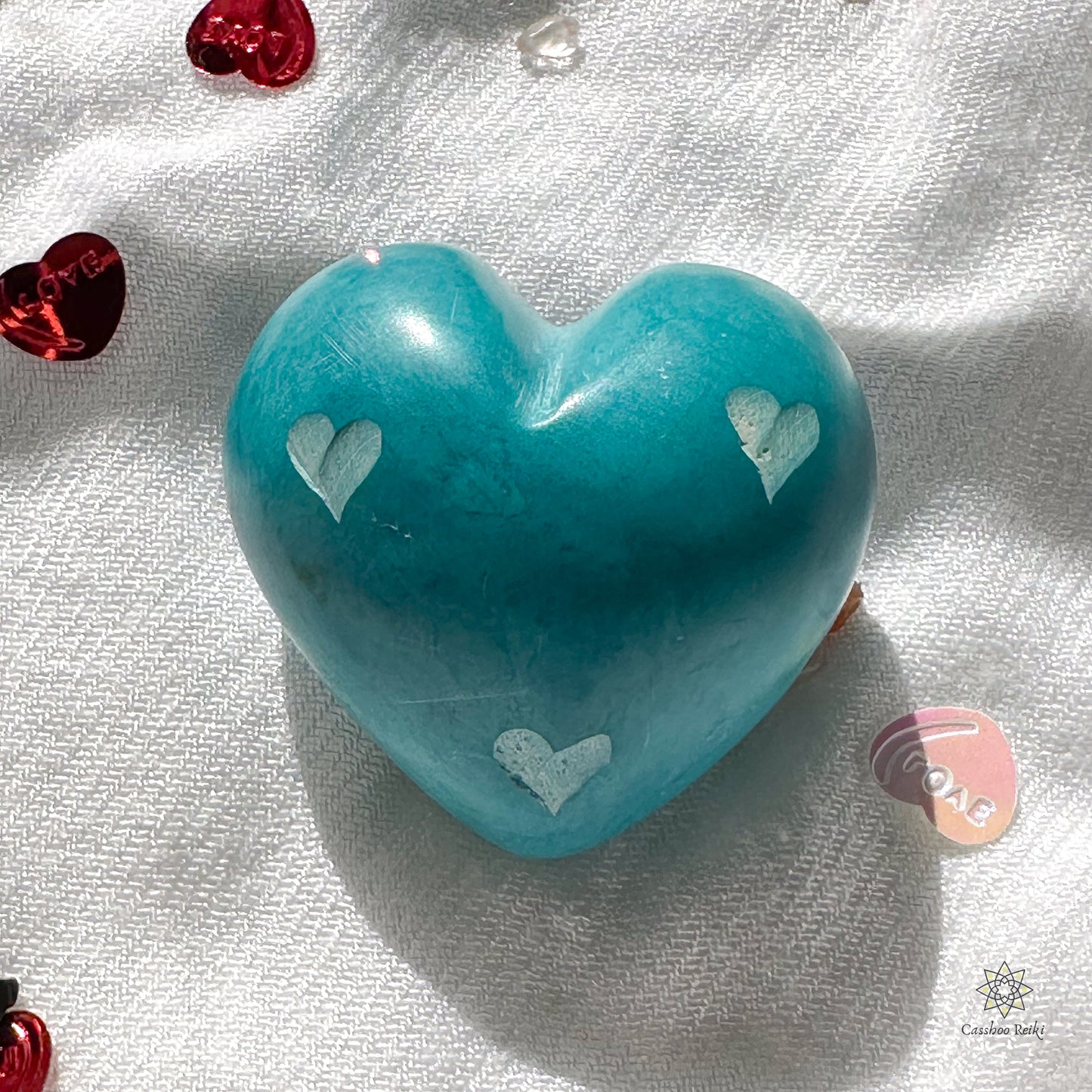 Soapstone Puffy Heart | Heart shaped Palm Stones | Kenyan Soapstone