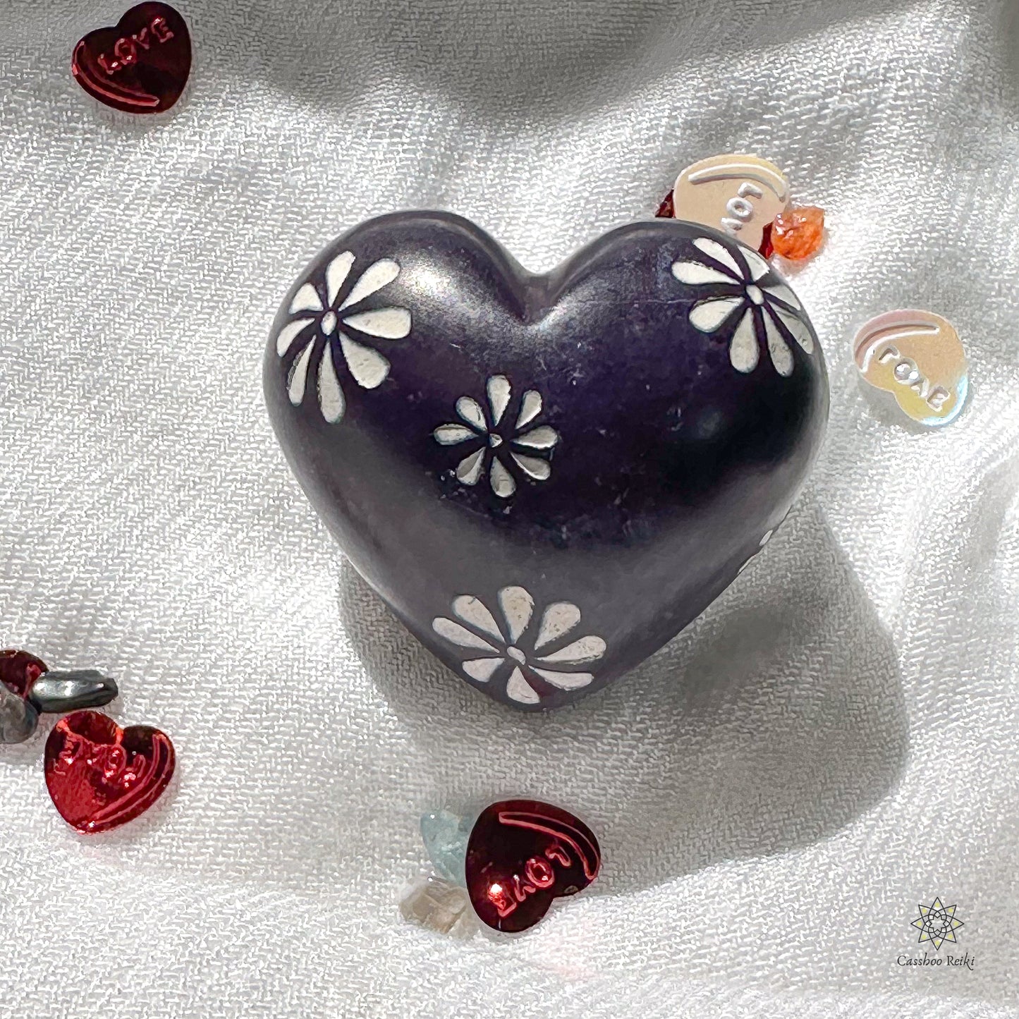 Soapstone Puffy Heart | Heart shaped Palm Stones | Kenyan Soapstone