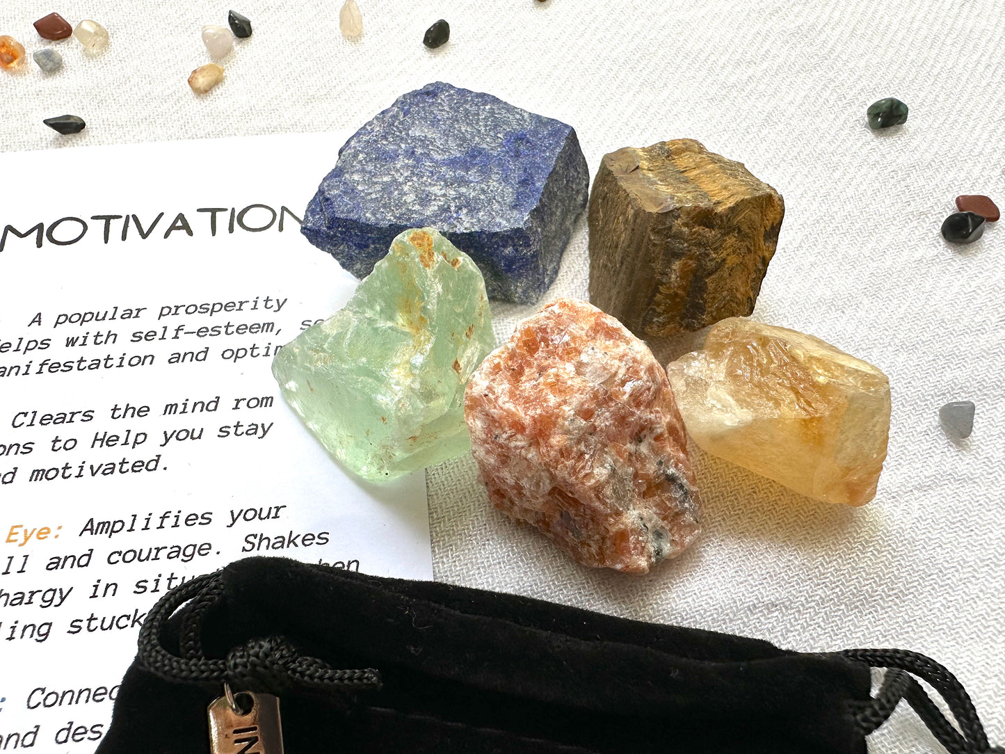 Motivation Crystal Set and Palm Stone