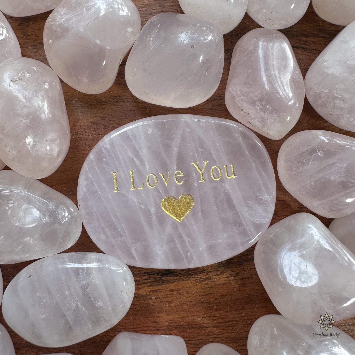 I Love You Palm Stone in Pink Quartz. Stone for Unconditional Love. Gifts for mom