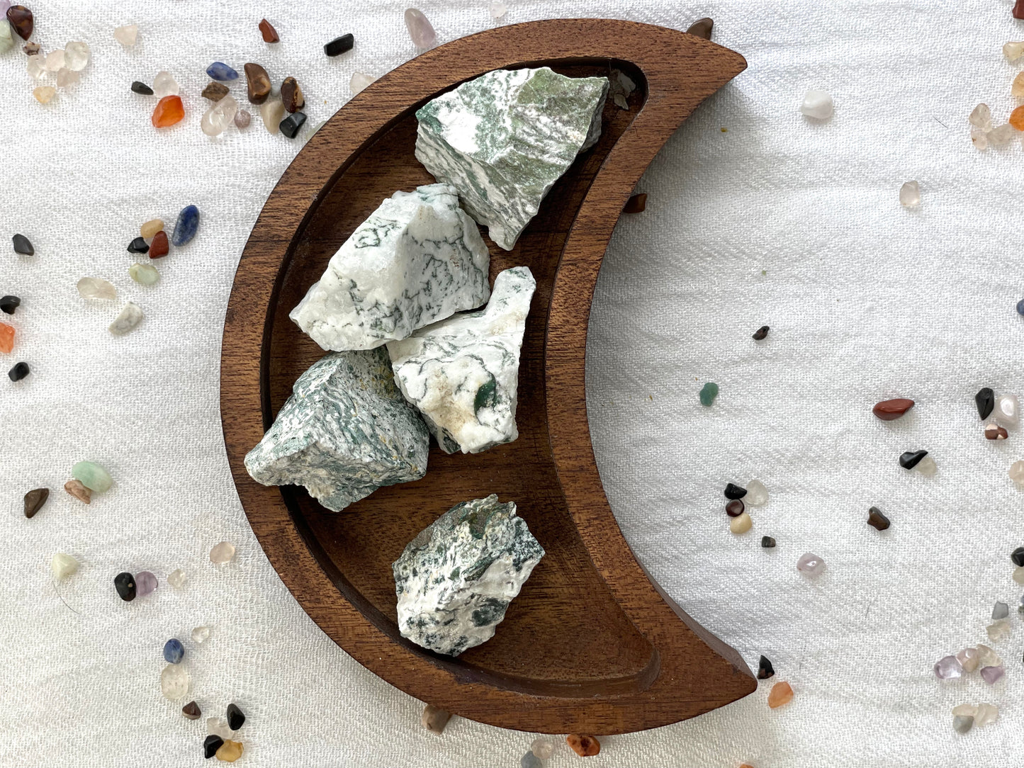 Tree Agate, Tumbled or Rough | Dendritic Agate | Heart Chakra Crystal | Stone for Inner Tranquility