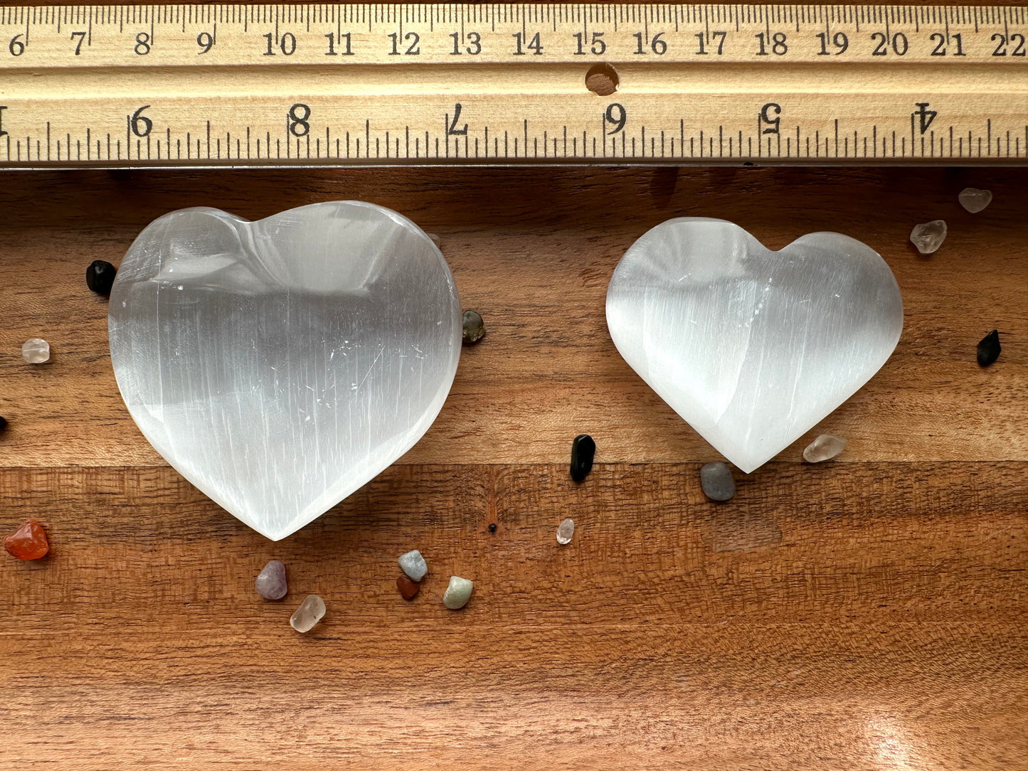 Selenite Puffy Heart