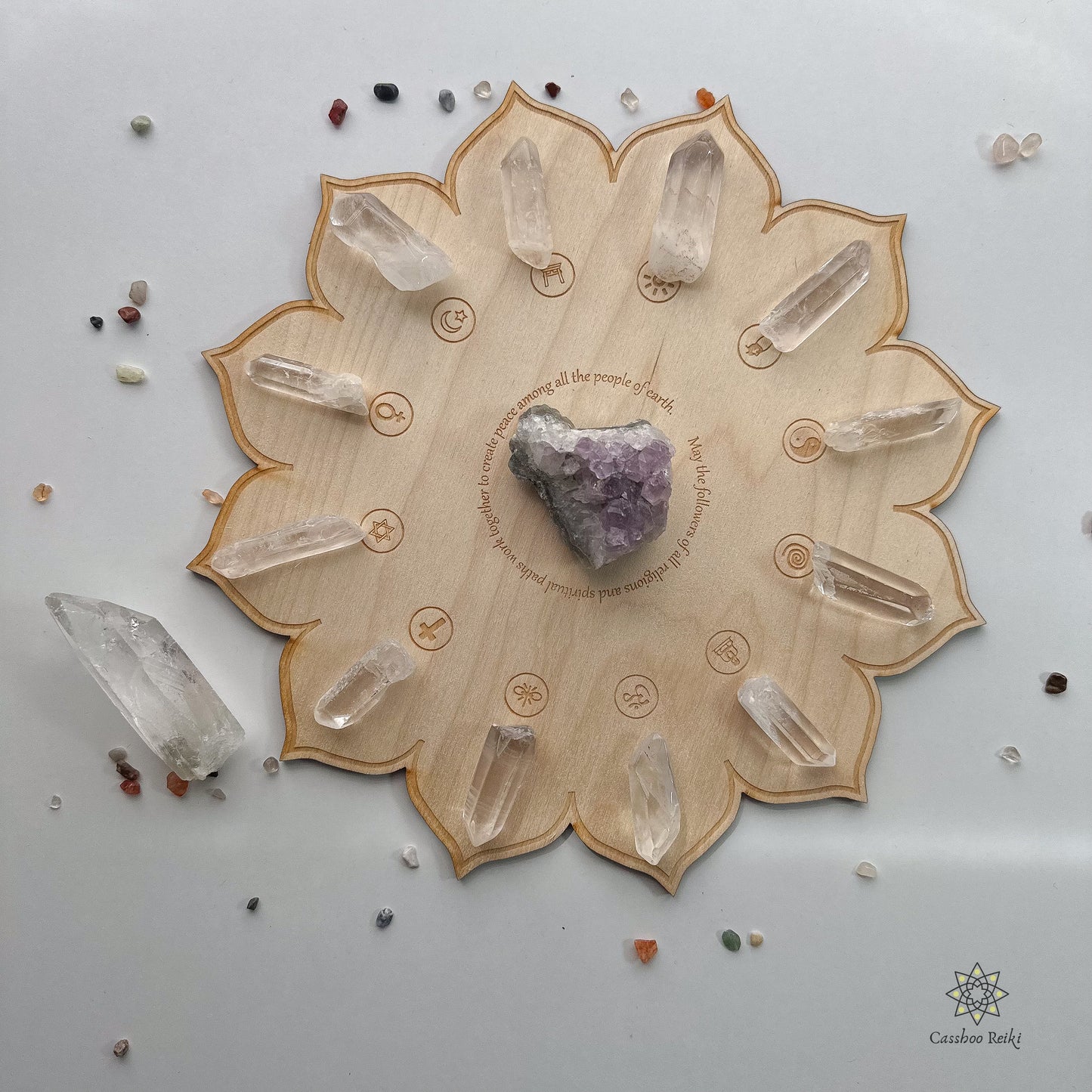 Reiki World Peace Crystal Grid with Crystals | Altar Tools | Sacred Space Decor