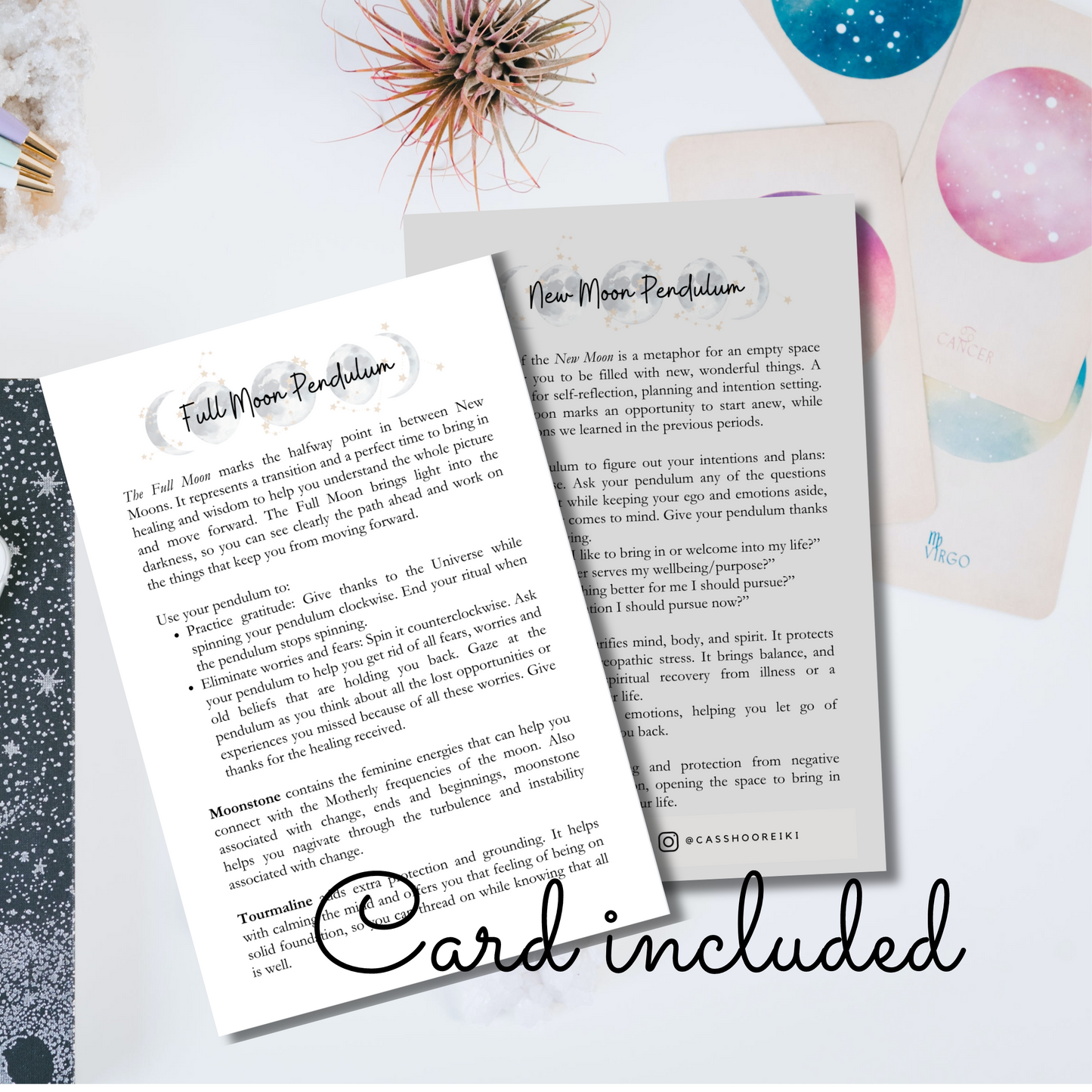 Full Moon/New Moon Orgone Pendulums. Sold by set or separate. Mini wooden bowl included