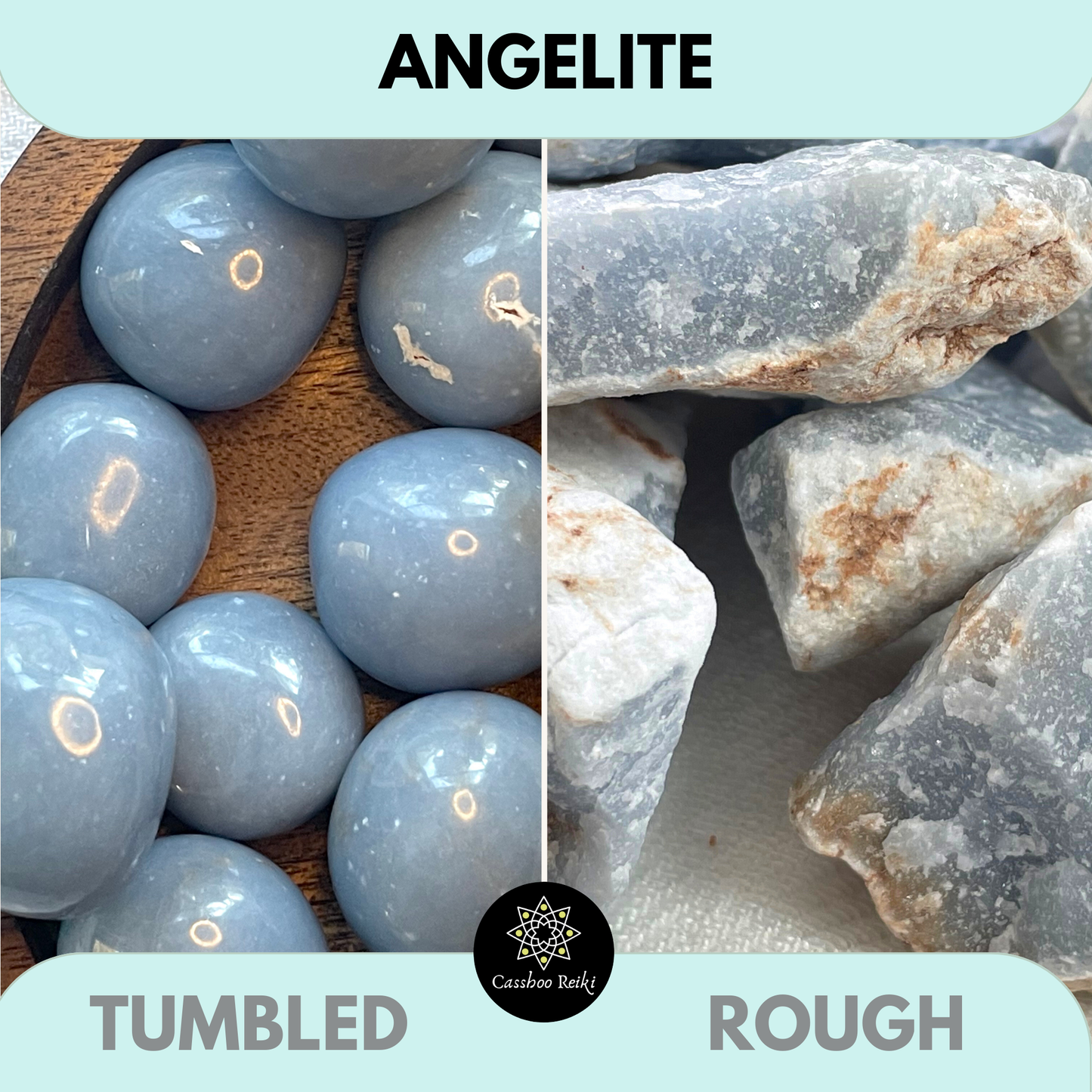 Angelite Tumbled or Rough Crystal | Blue Anhydrite | Crystal For Inner Peace and Angelic connection