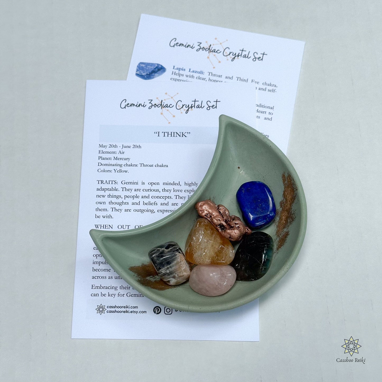 6 Crystal Set for Gemini Zodiac | May - June Birthday Gift | Zodiac Sign Gift