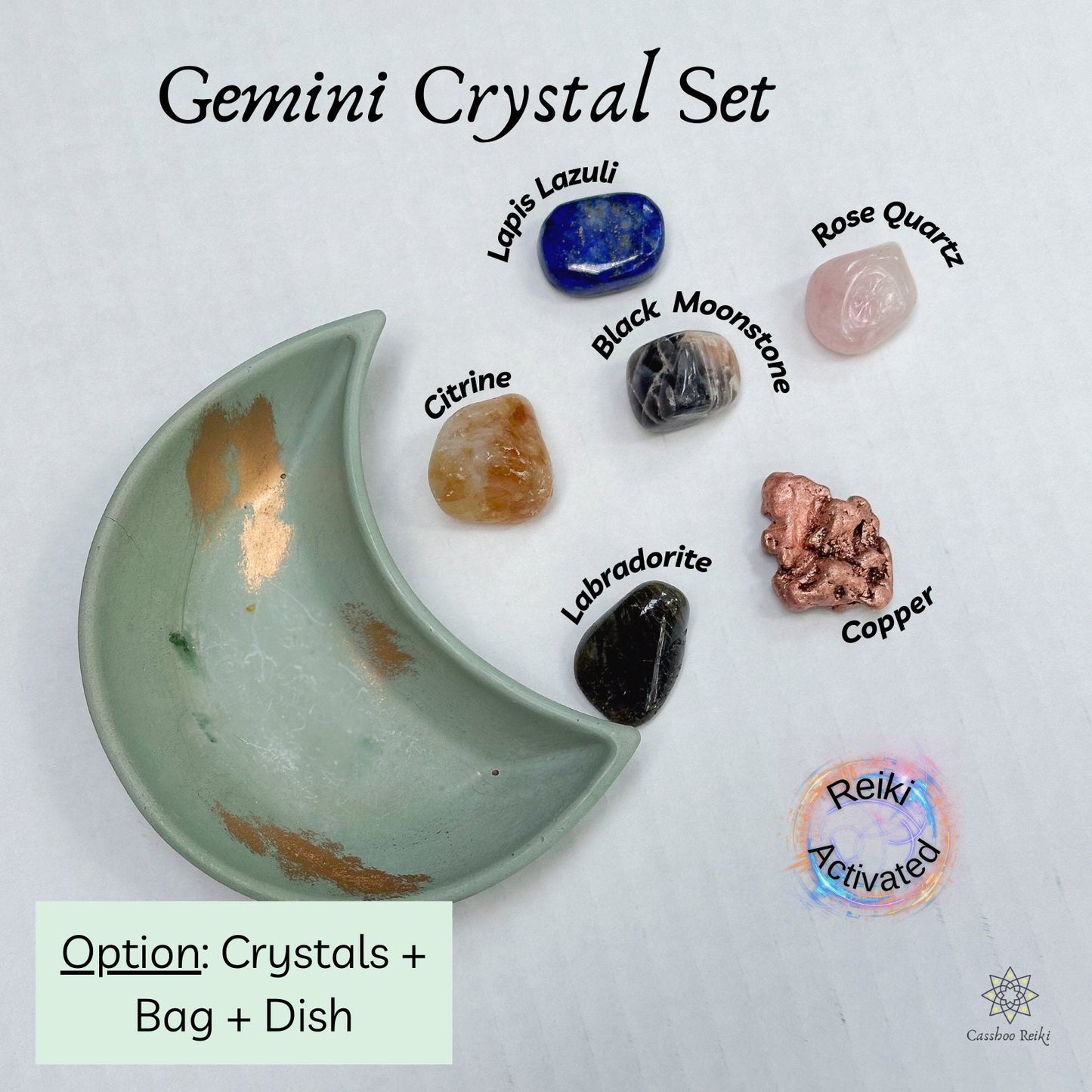 6 Crystal Set for Gemini Zodiac | May - June Birthday Gift | Zodiac Sign Gift