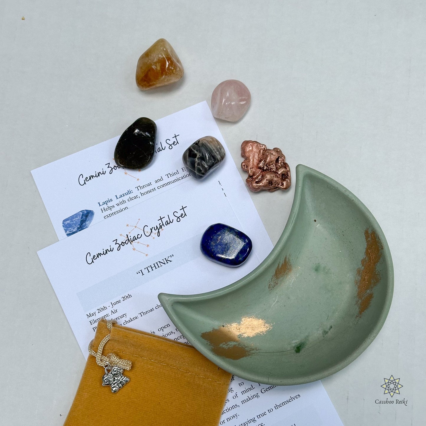 6 Crystal Set for 2024 Gemini Zodiac | May - June 2024 Birthday Gift | Zodiac Sign Gift