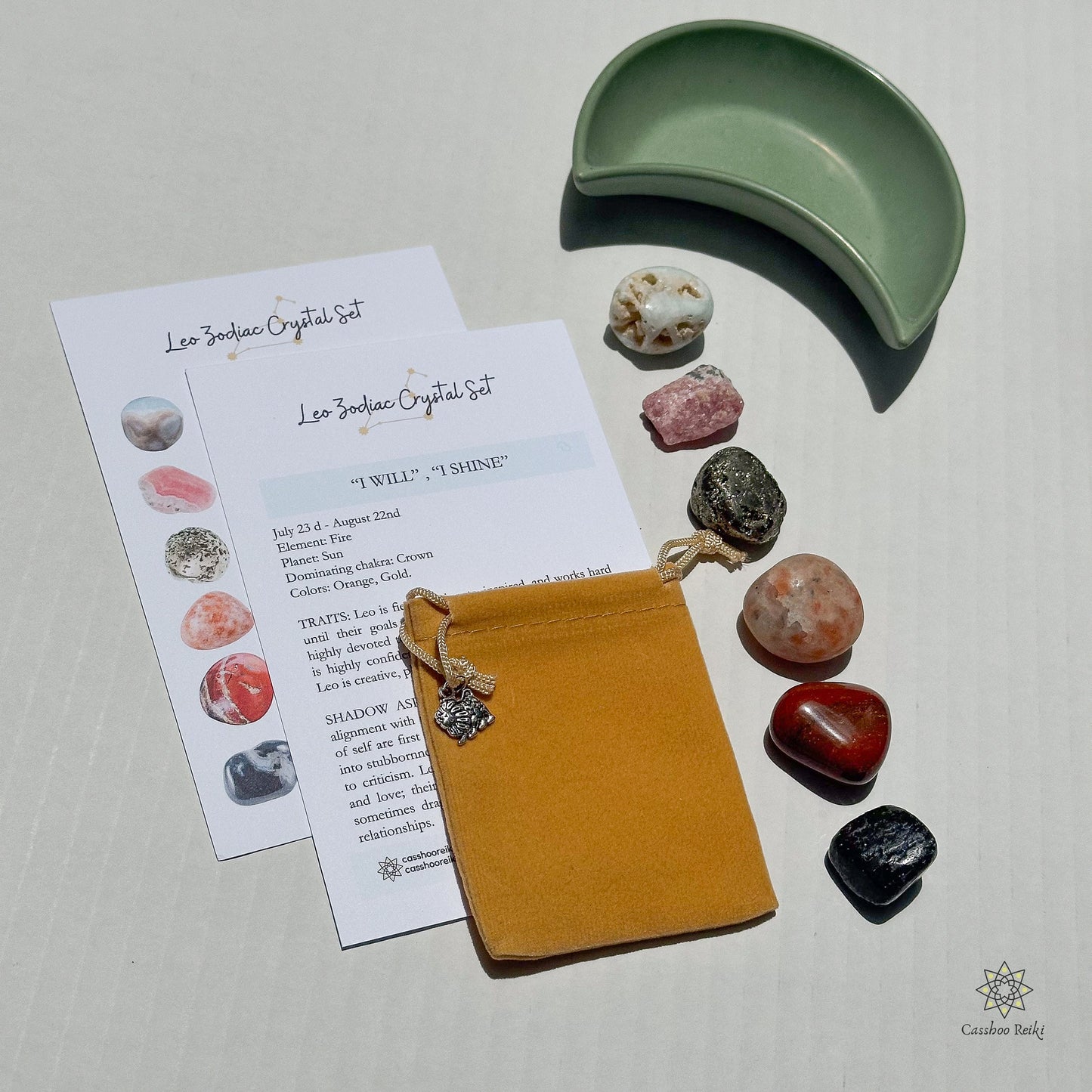 6-Crystal Set for Leo Zodiac | July - August Birthday Gift | Zodiac Birthday Gift