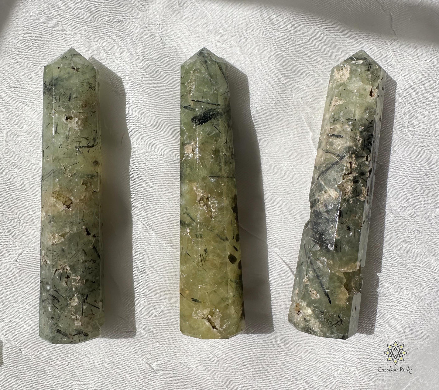 Prehnite 4 inch Tower | Crystal for Times of Change and Transformation | Crystal for mediumship and Tarot Readers
