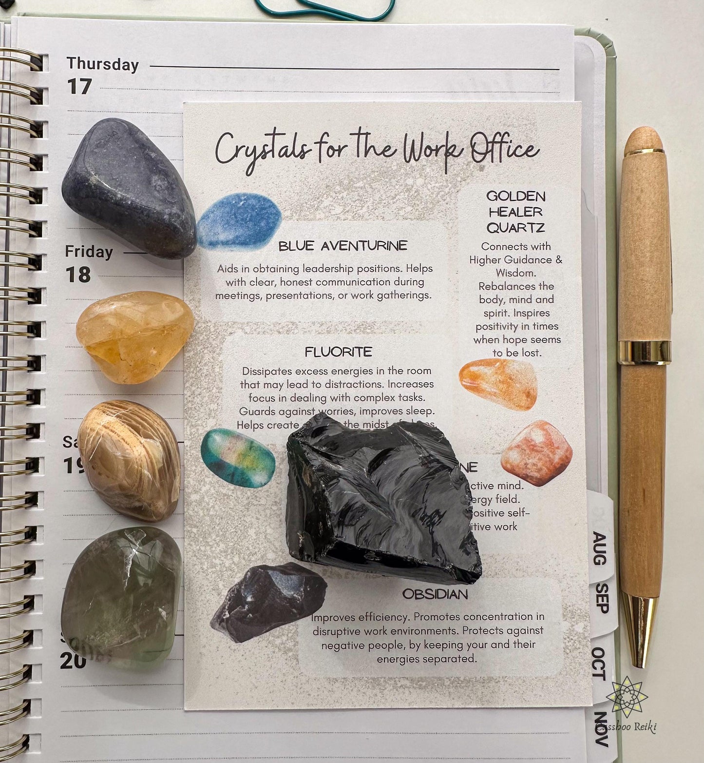 Crystals for Work Desk | Crescent Moon Shelf and Crystal Set | Crystals for Work Office, Cubicle