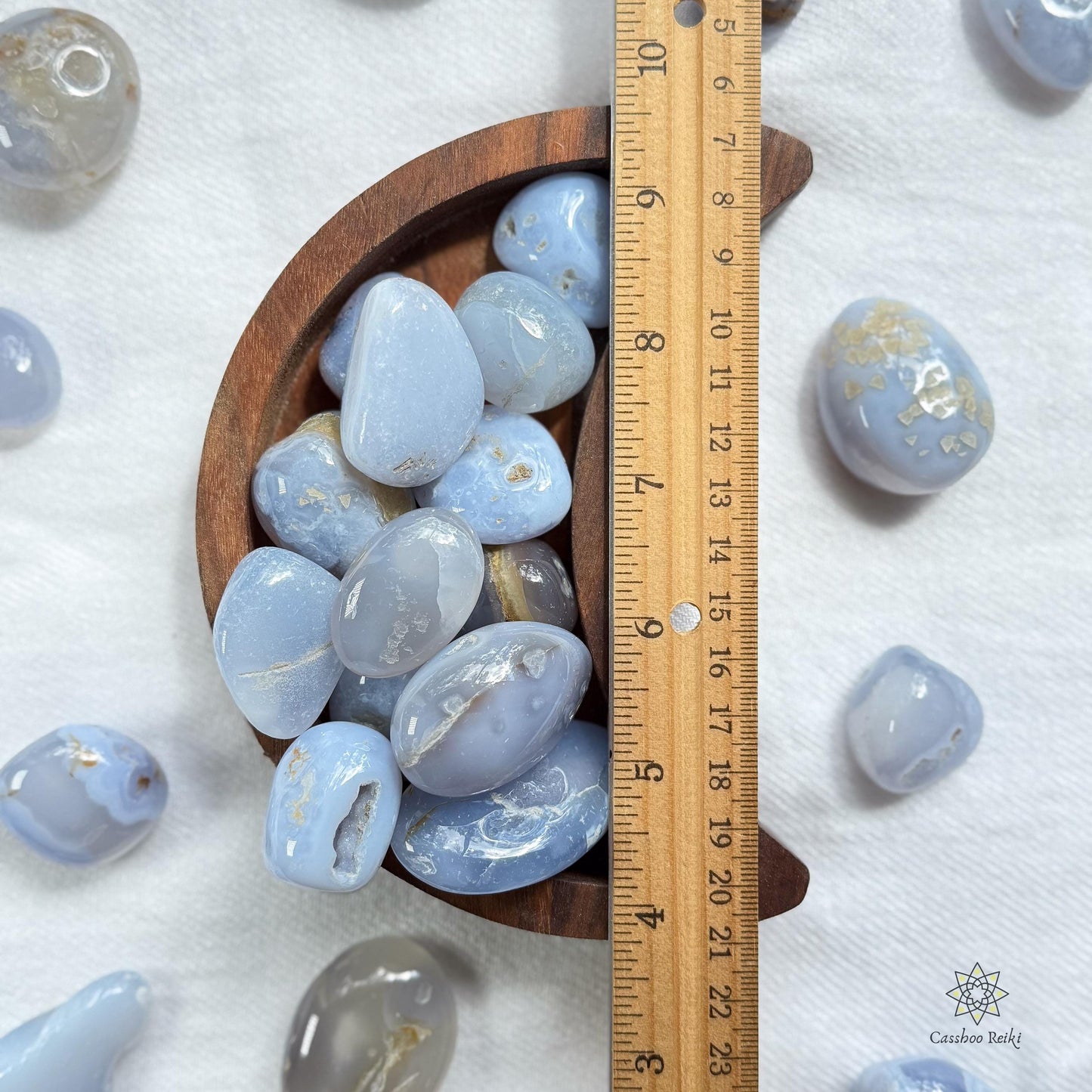Tumbled Blue Chalcedony | Blue Agate | Speaker Stone | Crystal for Heartfelt Expression and clear Communication.