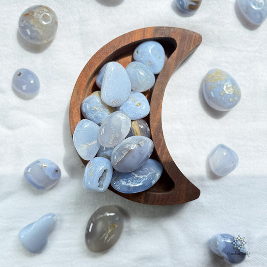 Tumbled Blue Chalcedony | Blue Agate | Speaker Stone | Crystal for Heartfelt Expression and clear Communication.