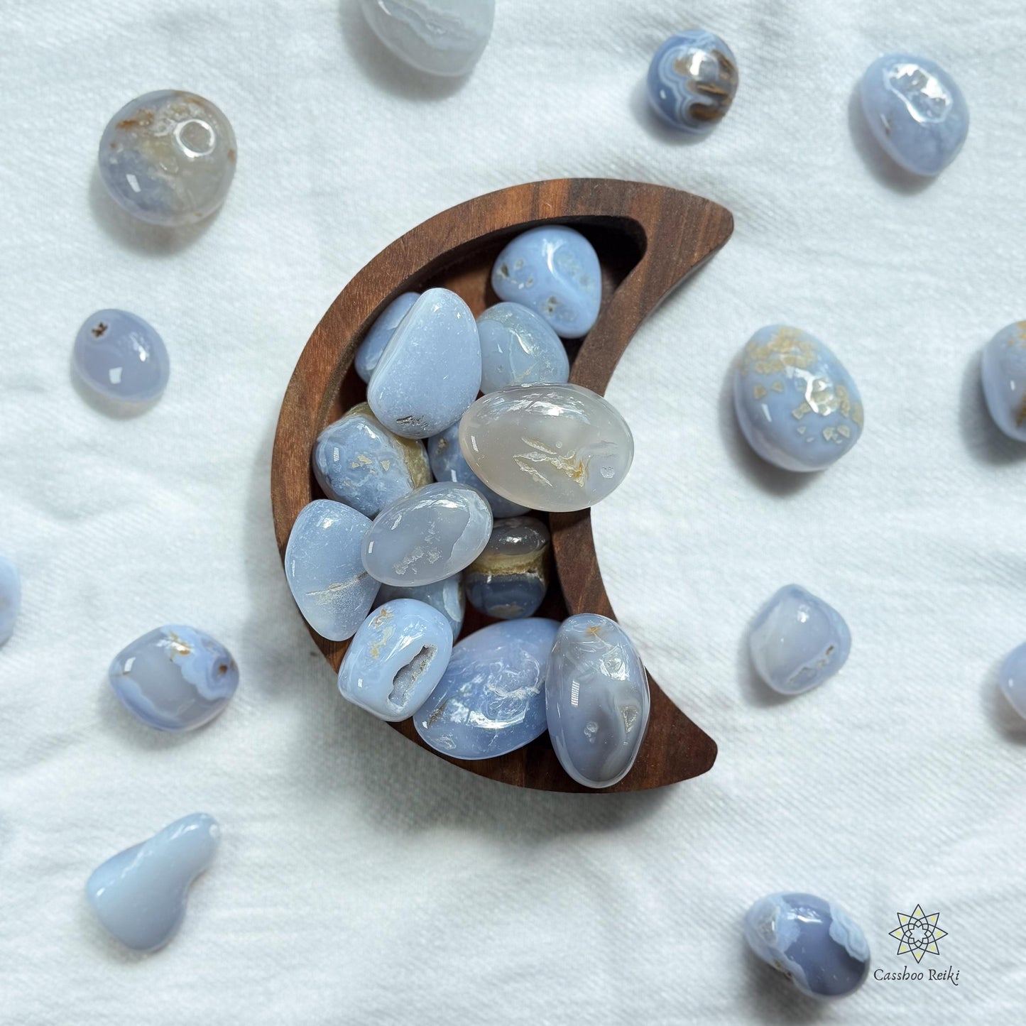 Tumbled Blue Chalcedony | Blue Agate | Speaker Stone | Crystal for Heartfelt Expression and clear Communication.