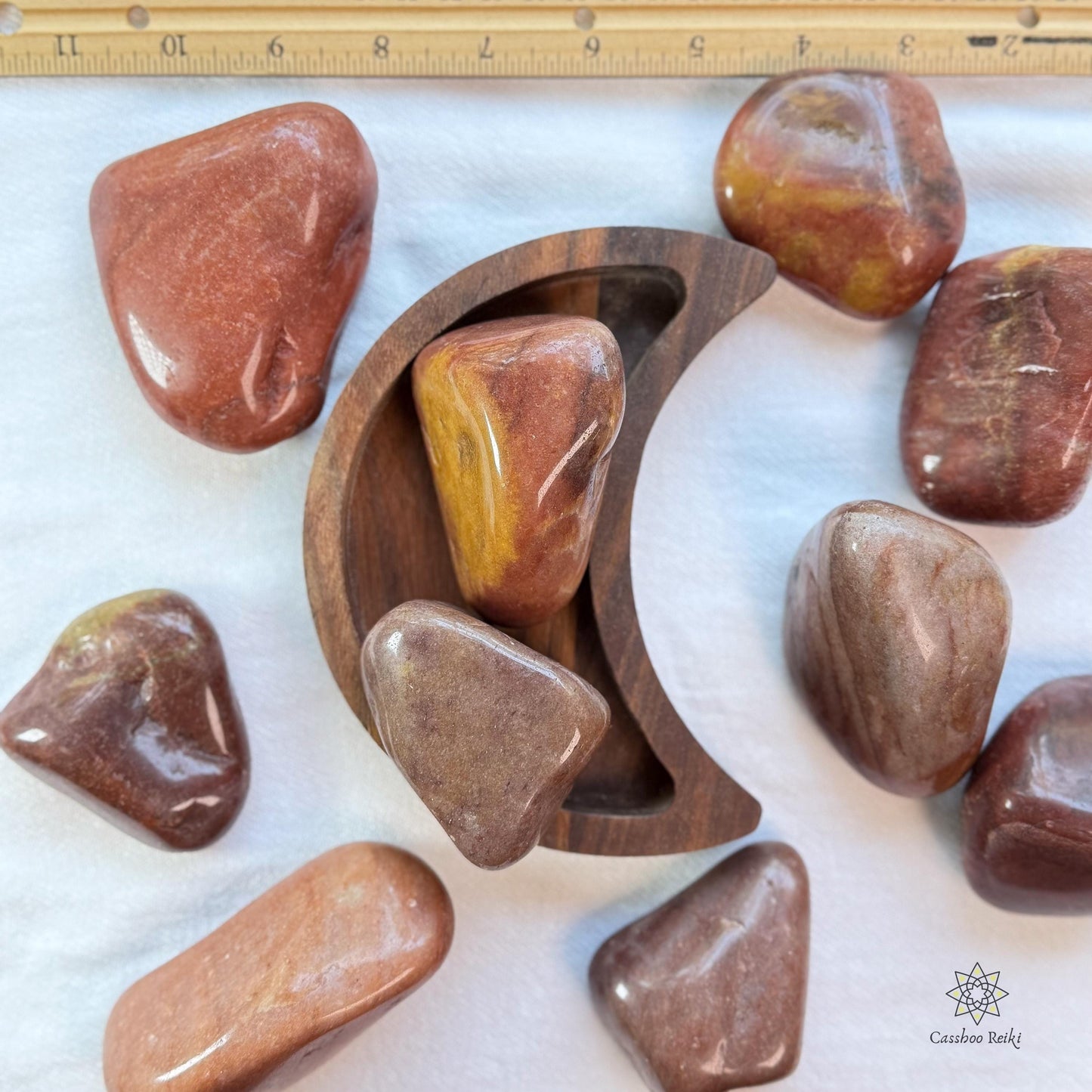 Tumbled Jumbo Red-Orange Aventurine | Red Aventurine Palm Stone | Sacral Chakra Stone | Stone for Emotional Balance, Harmony and Motivation