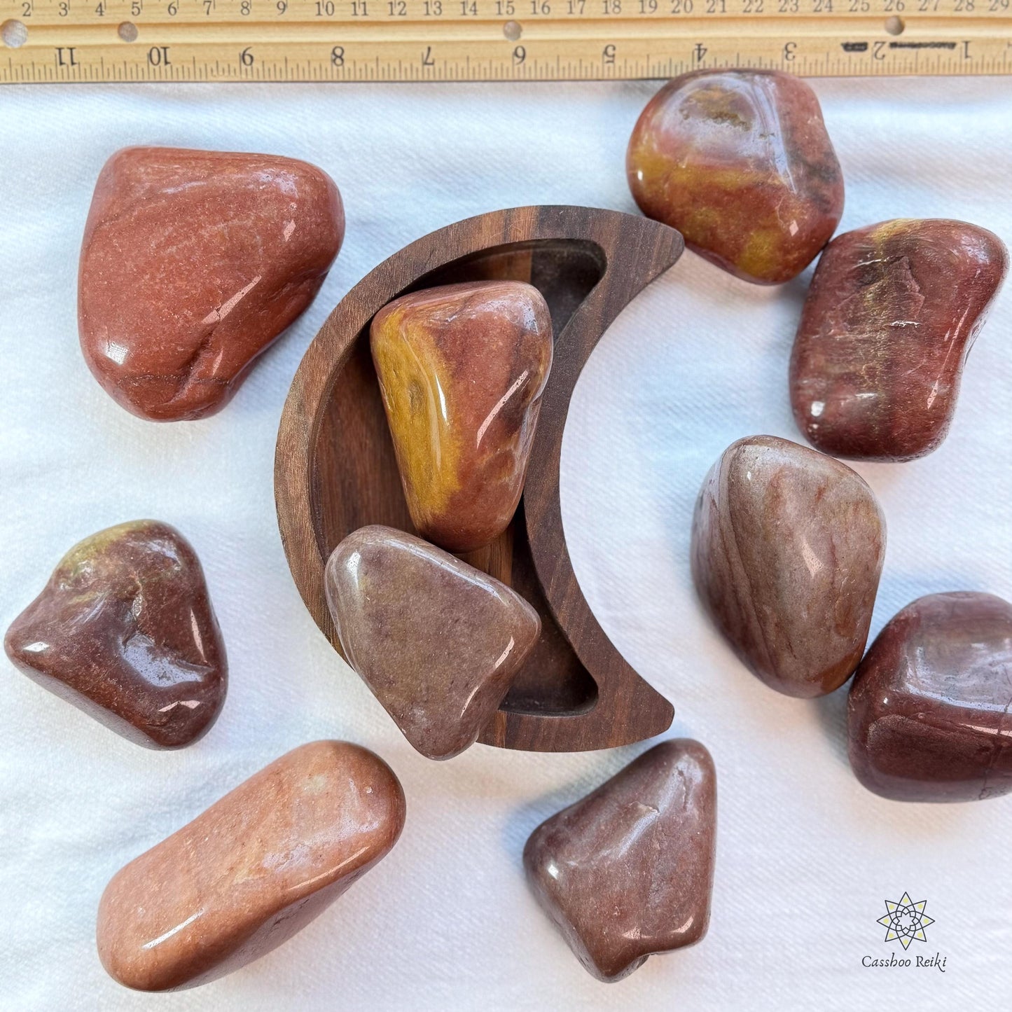 Tumbled Jumbo Red-Orange Aventurine | Red Aventurine Palm Stone | Sacral Chakra Stone | Stone for Emotional Balance, Harmony and Motivation