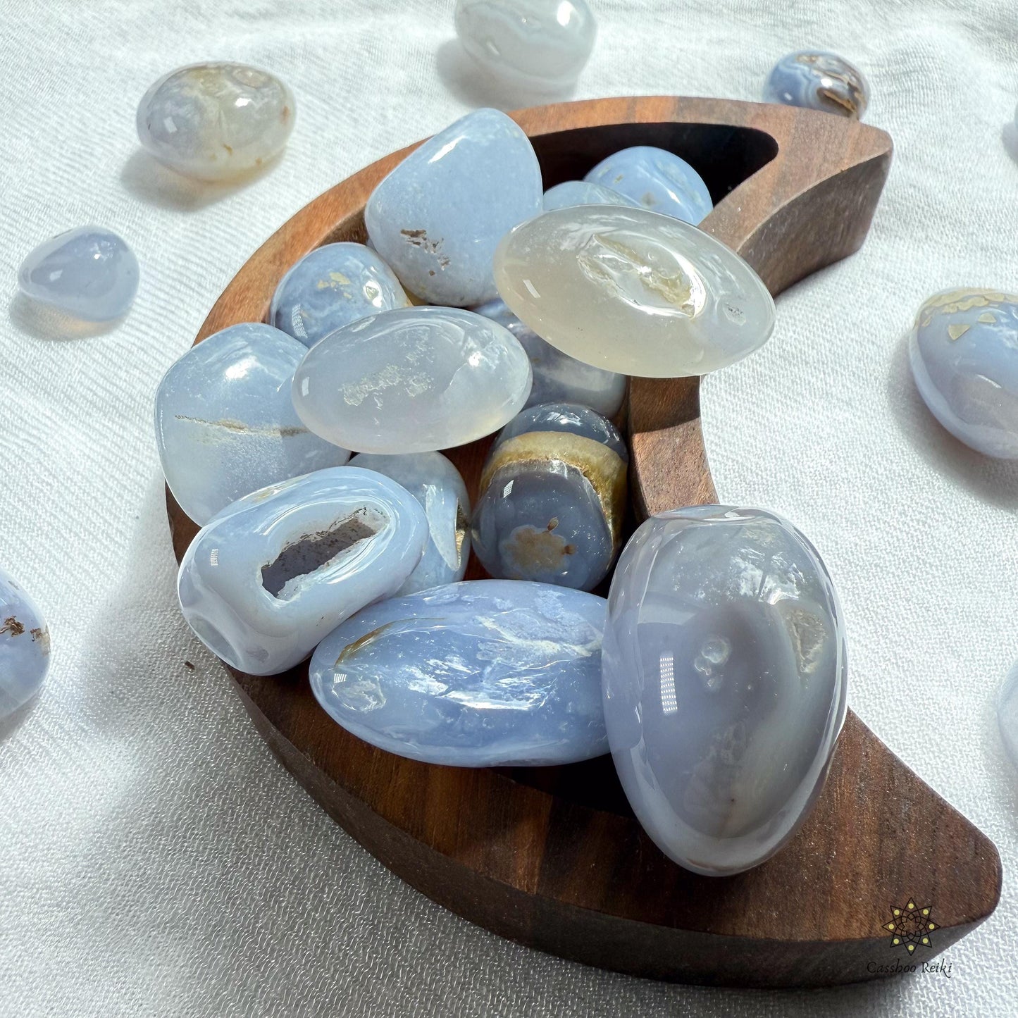 Tumbled Blue Chalcedony | Blue Agate | Speaker Stone | Crystal for Heartfelt Expression and clear Communication.
