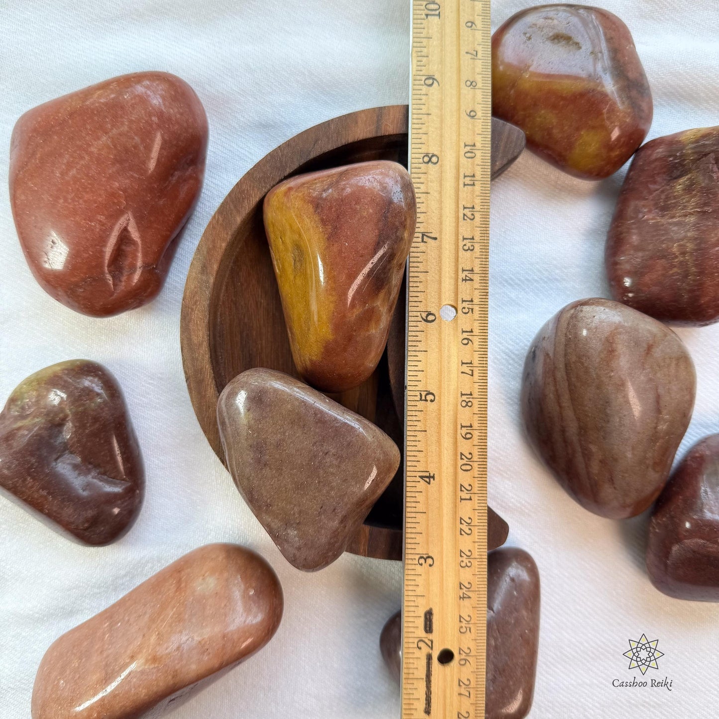 Tumbled Jumbo Red-Orange Aventurine | Red Aventurine Palm Stone | Sacral Chakra Stone | Stone for Emotional Balance, Harmony and Motivation