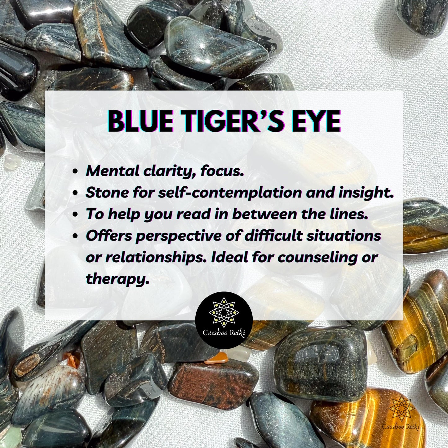 Blue Tiger Eye | June Birthstone | Leo Zodiac Stone | Capricorn Zodiac Stone