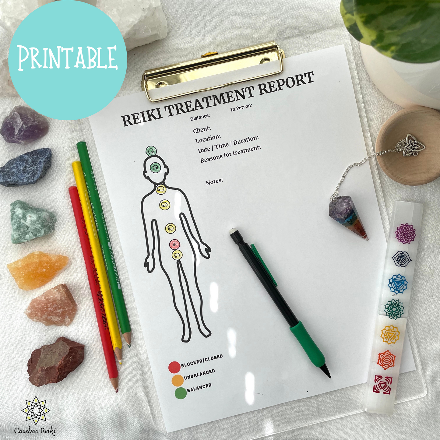 Reiki Session Template. PDF Digital Download