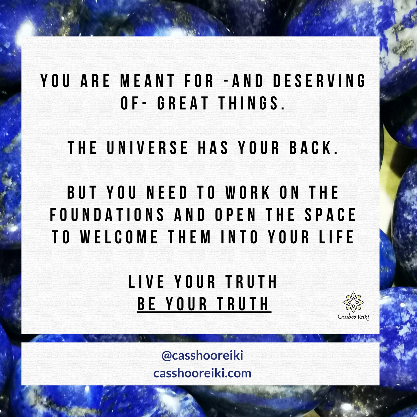 Wealth engraved Palm Stone in Lapis Lazuli