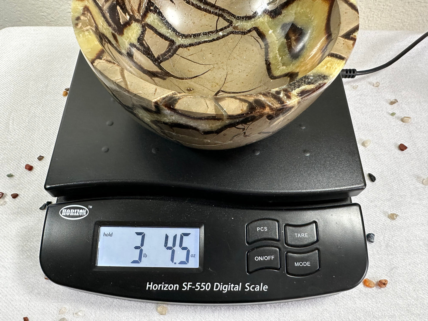 Natural Septarian Carved Bowl | Natural Gemstone Carved Bowl | Centerpiece Decor