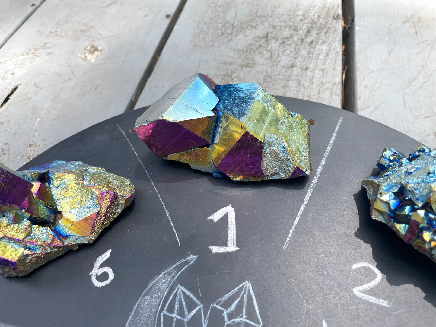 Titanium Angel Aura Quartz clusters