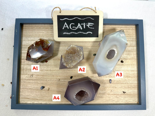 Polished Druzy Agate Double Points