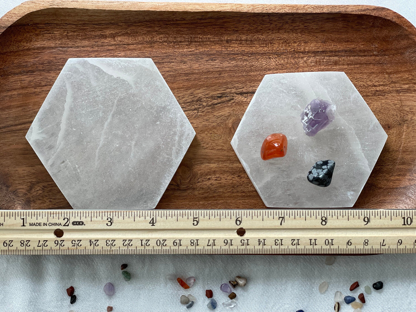 Hexagonal Selenite Plate | Crystal Charging and Cleansing Station