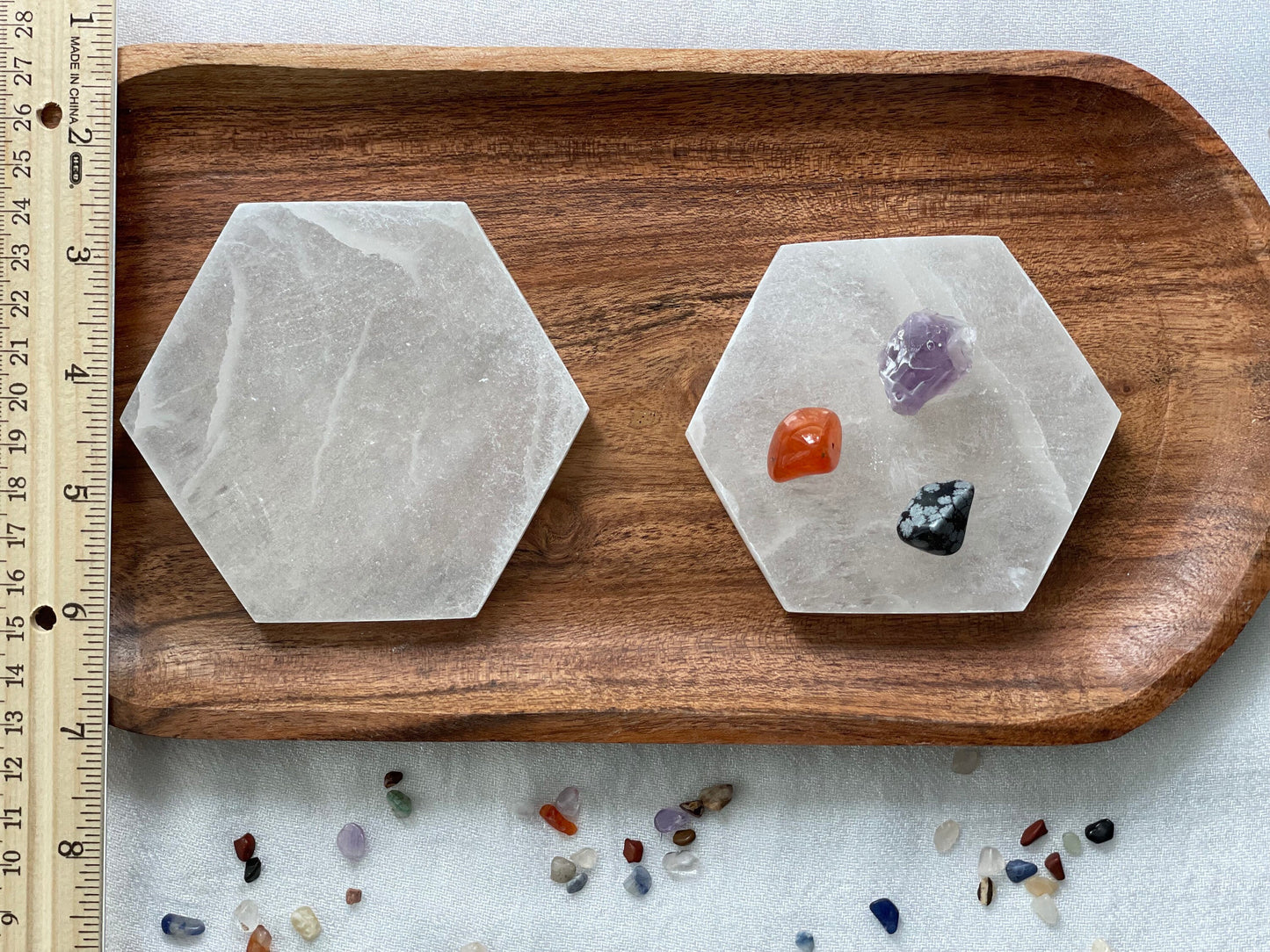 Hexagonal Selenite Plate | Crystal Charging and Cleansing Station