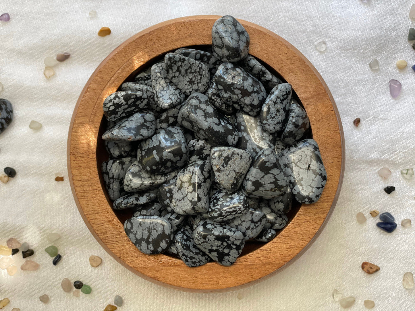 Snowflake Obsidian, tumbled | Crystal for Protection and Negative Thinking
