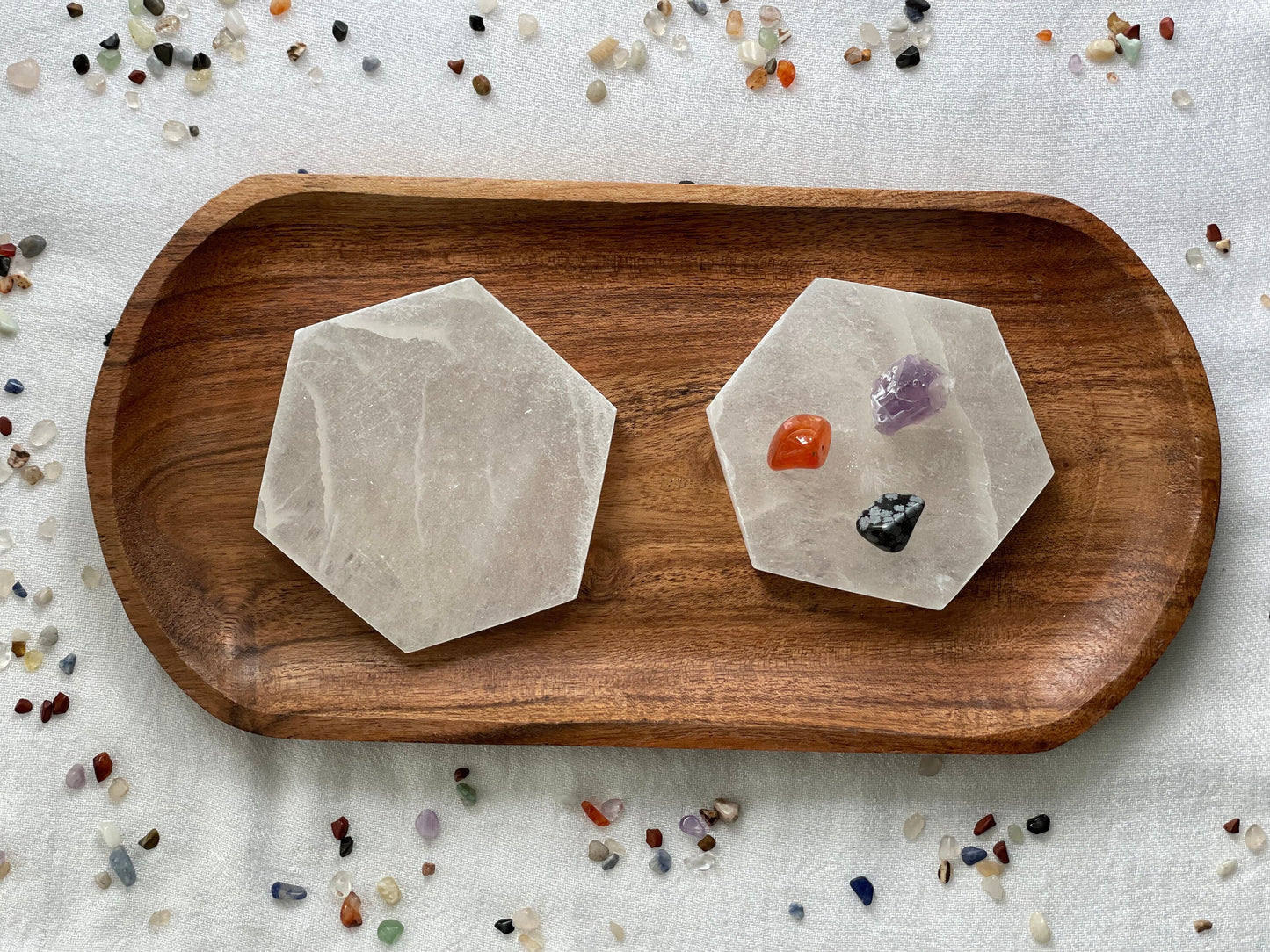 Hexagonal Selenite Plate | Crystal Charging and Cleansing Station