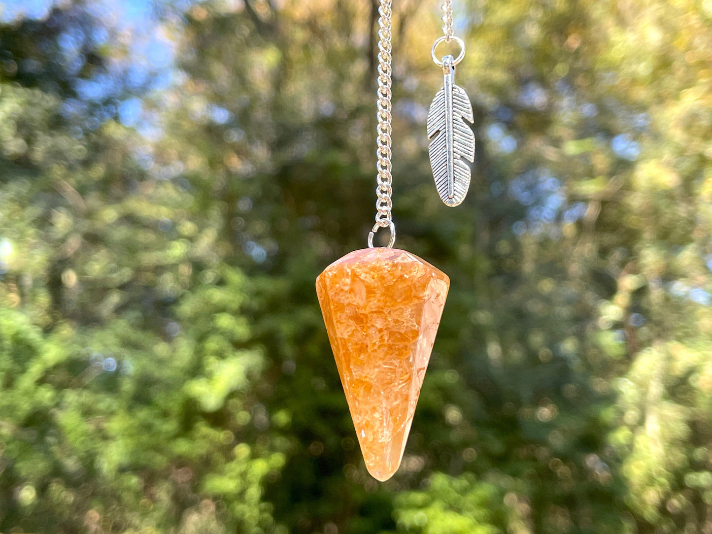 Golden Healer Quartz Pendulum and Mini Bowl set | Natural Gemstone Pendulum