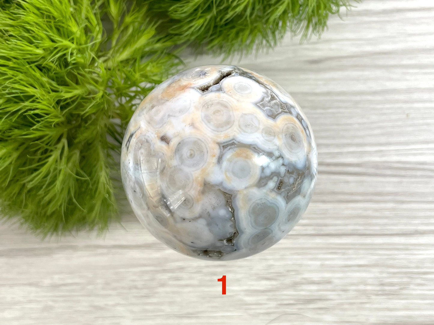 Flower Agate Sphere. Reiki Infused