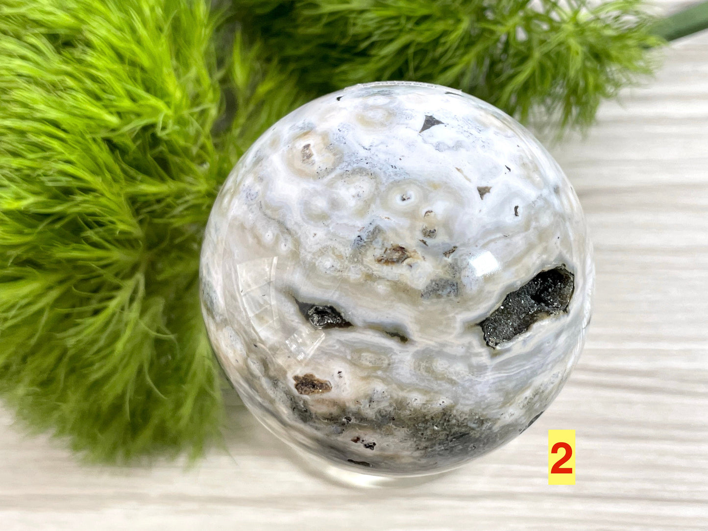 Flower Agate Sphere. Reiki Infused