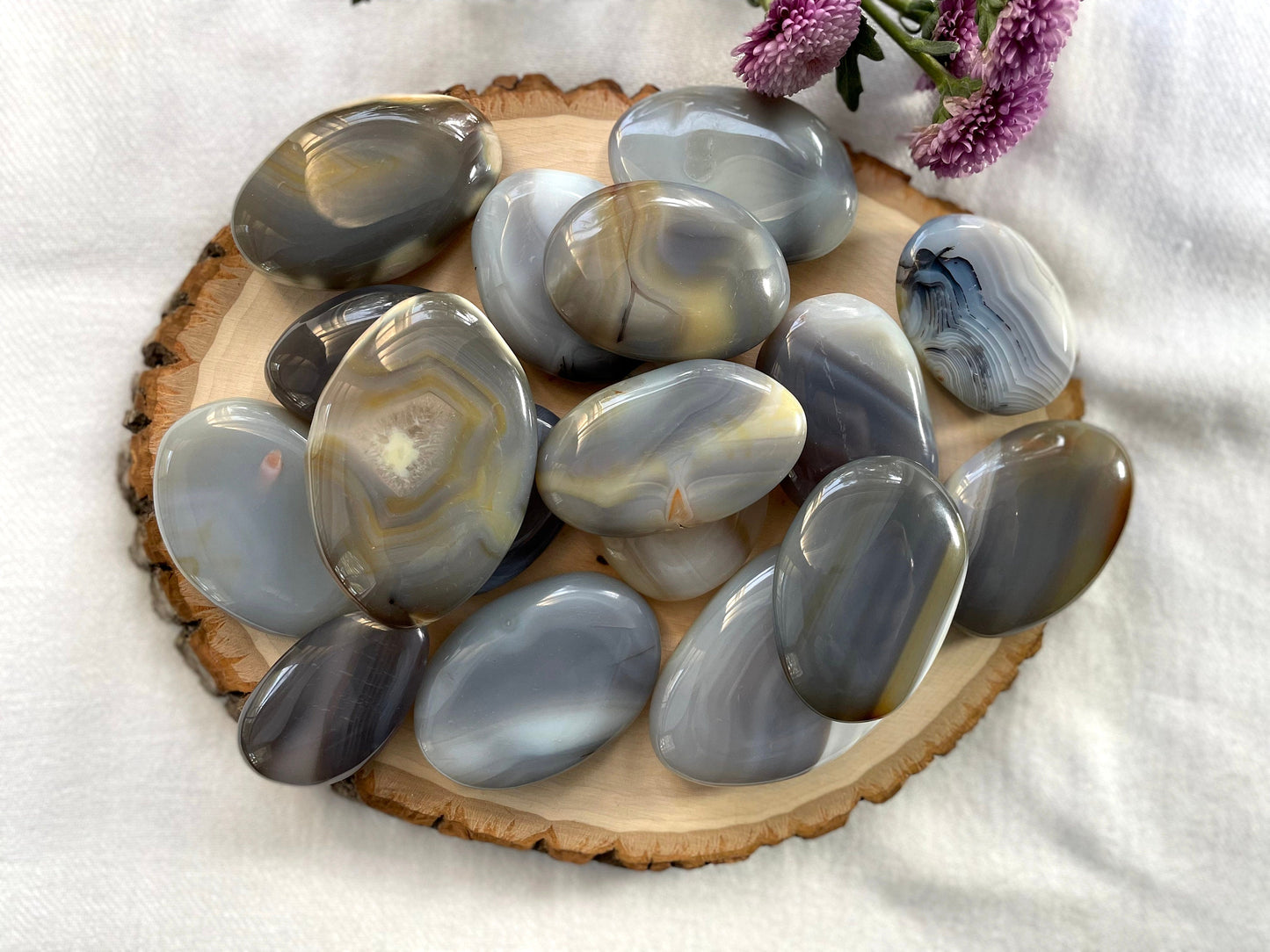 Banded Agate Palm Stone