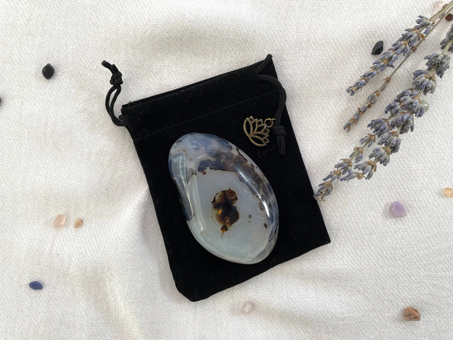 Large Dendritic Agate Cobble. Palm Stone