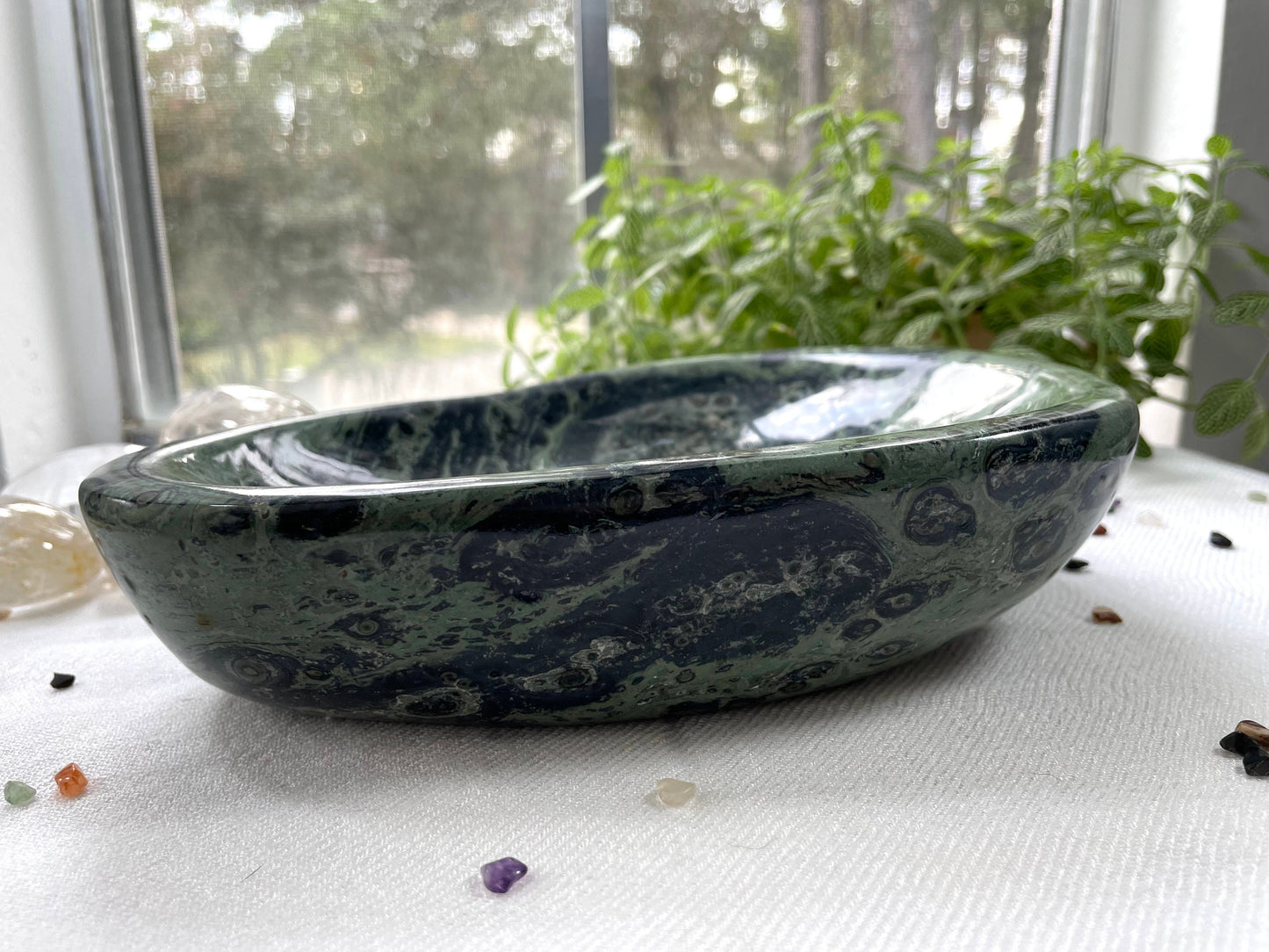 Kambaba Jasper Bowl, 1.8 Kg. Reiki Infused