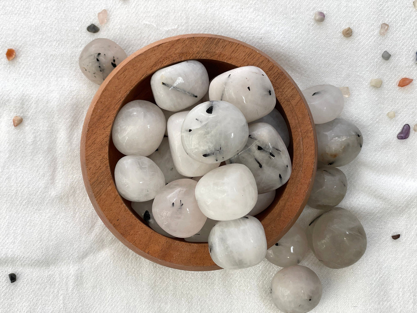 Tourmalinated Quartz, Tumbled or Rough | Crystal for Yin Yang Energy Balance