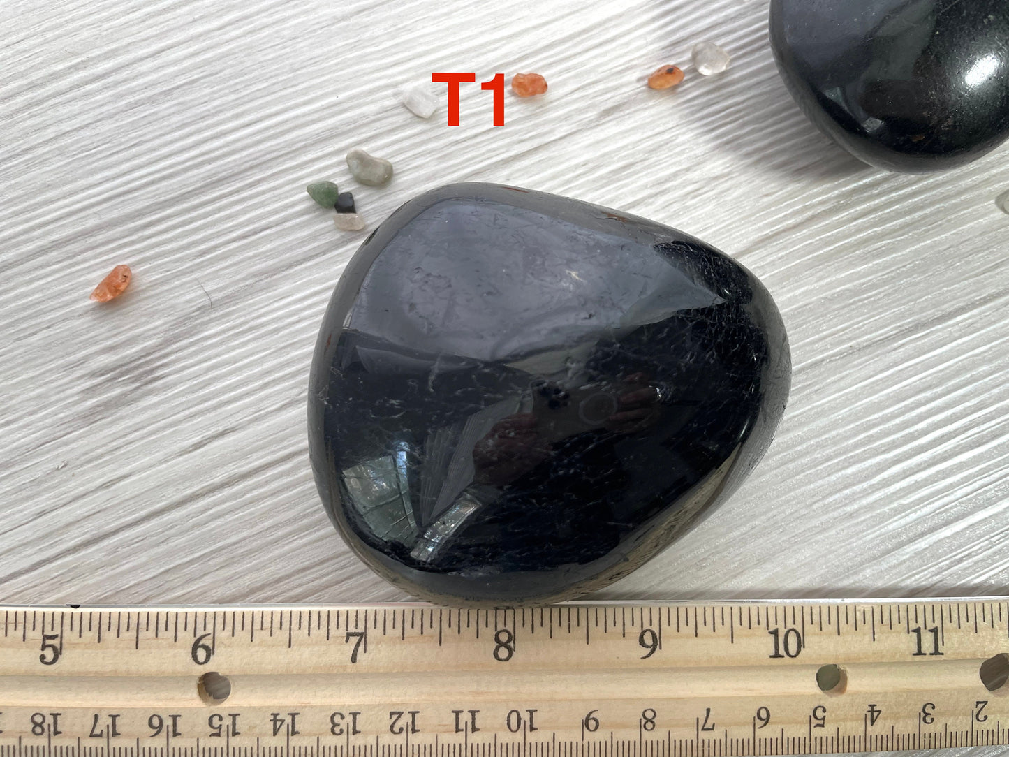 Black Tourmaline Large Pebble | Tourmaline Palm Stone | Crystal for Protection and Negative Thinking