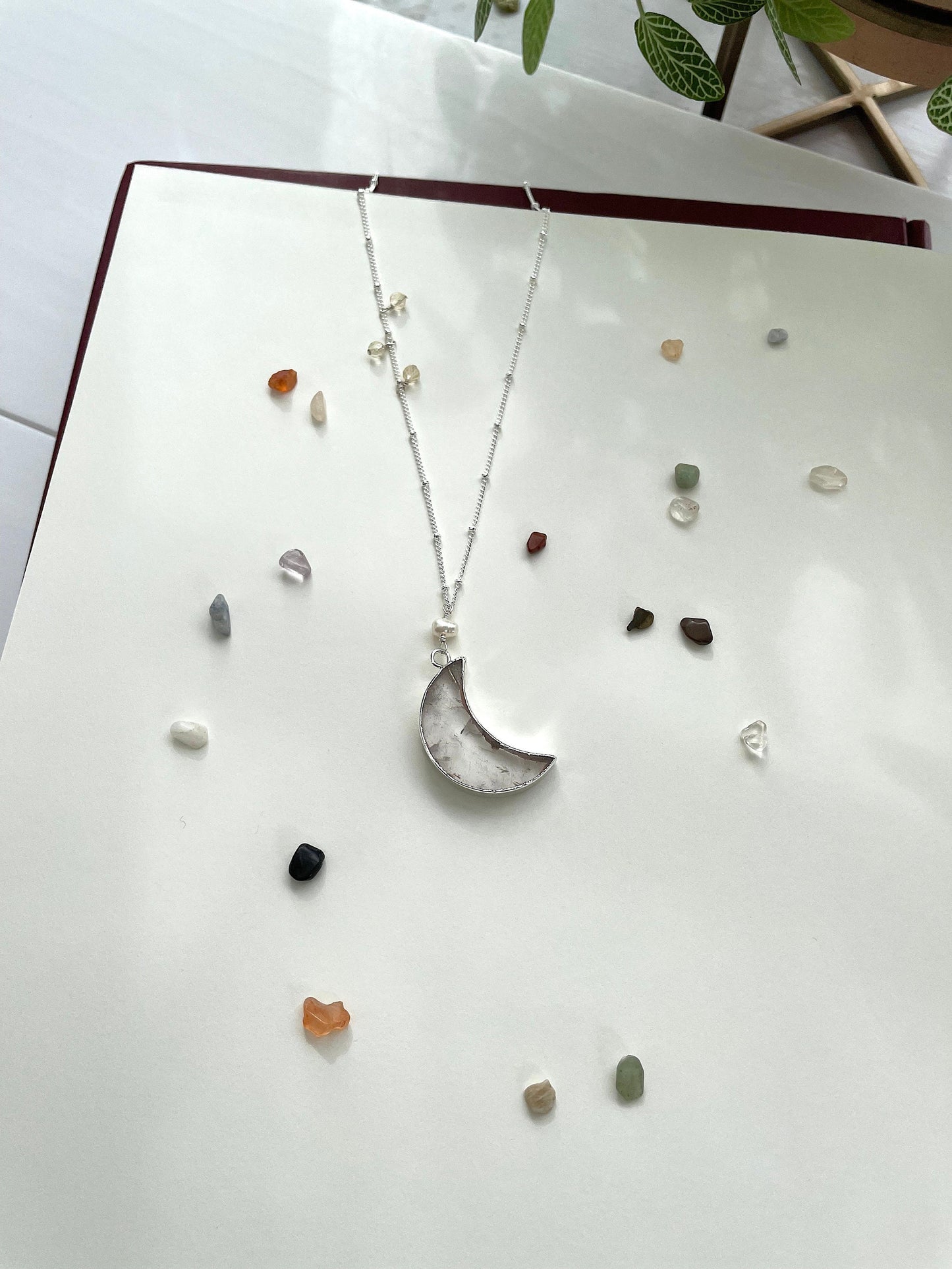 Agate Moon Necklace