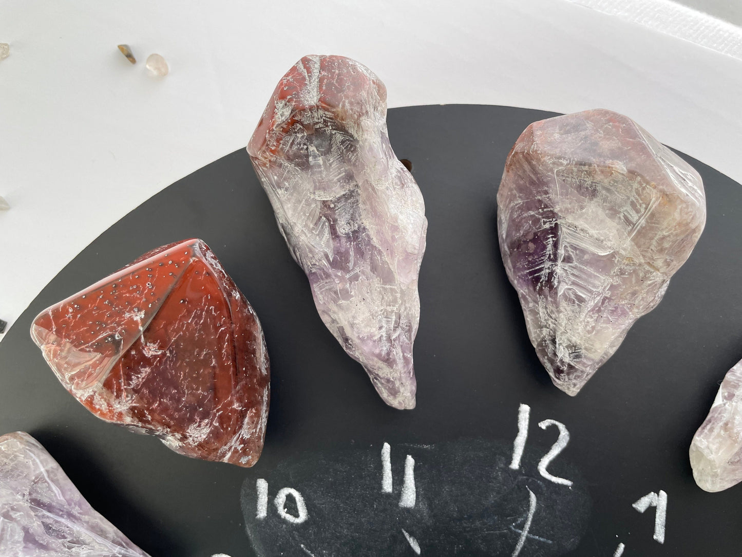 Polished Super 7 crystal points