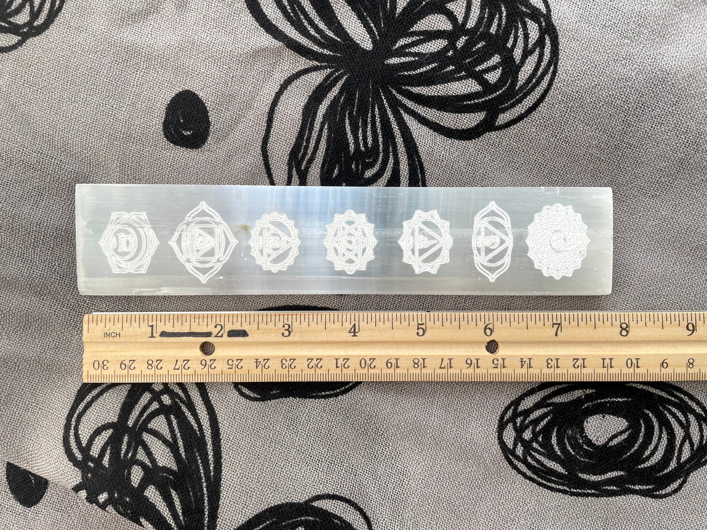 Engraved Chakra Selenite Charging Station
