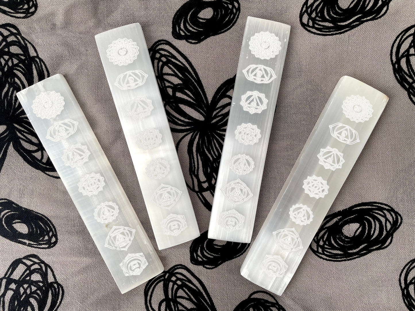 Engraved Chakra Selenite Charging Station