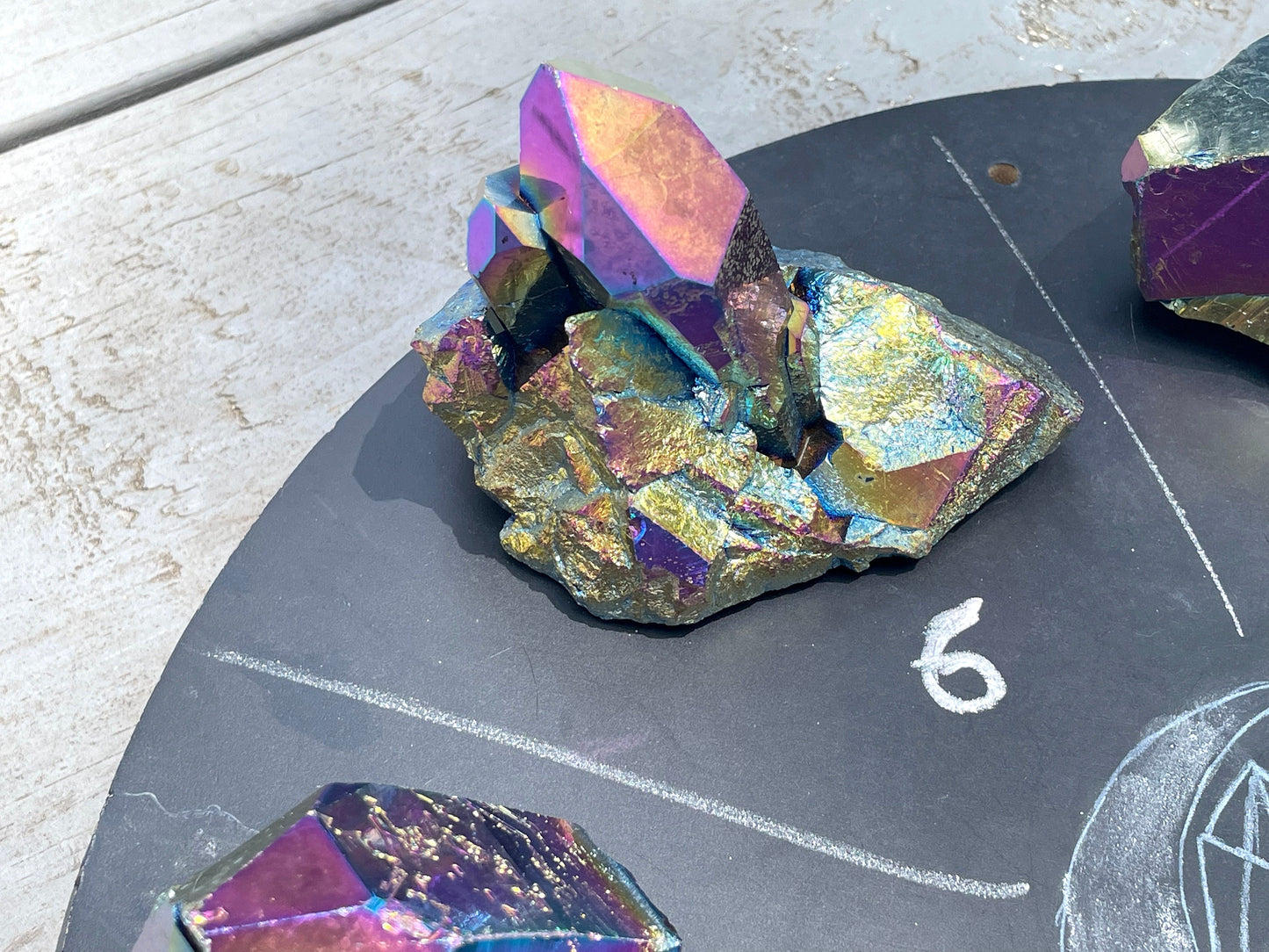Titanium Angel Aura Quartz clusters